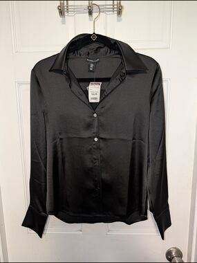 *MOVING SALE* Sincerely Jules Black Satin Shirt